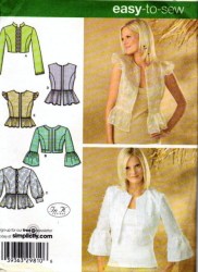 4130 PEPLUM/ CROP OR NOT JACKETS, VESTS PATTERN 8-16,16-24